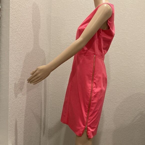 Nwt Ann Taylor pink sleeveless shift dress with gold tone side zipper - Picture 3 of 6